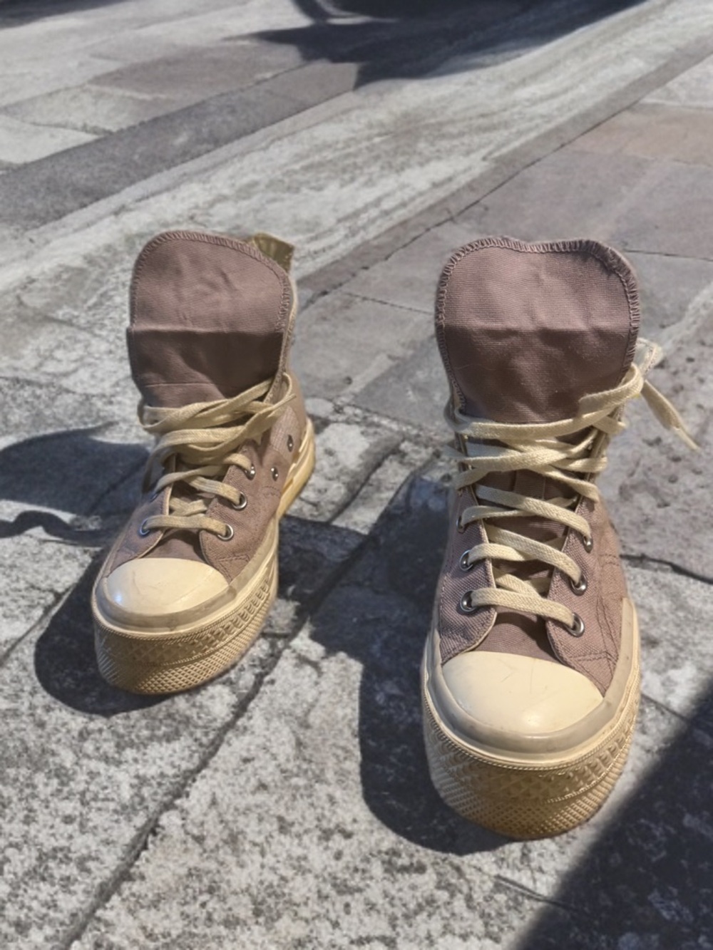 Converse Chuck Taylor Women's High-Top Sneakers in Taupe with Cream Soles